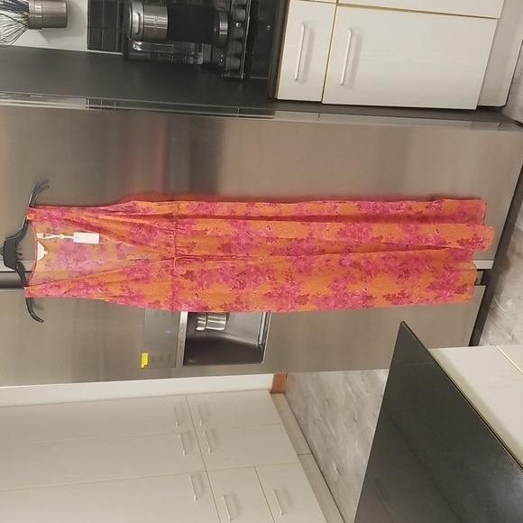 💕TED BAKER💕 Rosaliy Full Length Swim  Cover Up ~ Bright Pink Print Large NWT - Picture 11 of 16